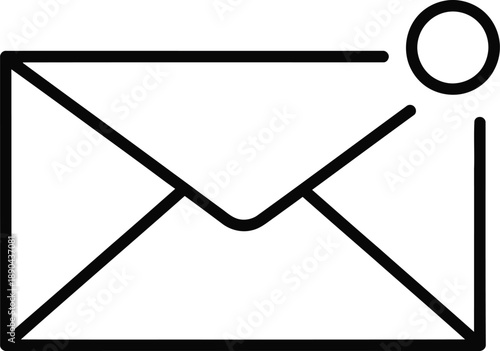 Simple envelope icon with notification
