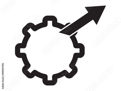 Gear with upward arrow Vector