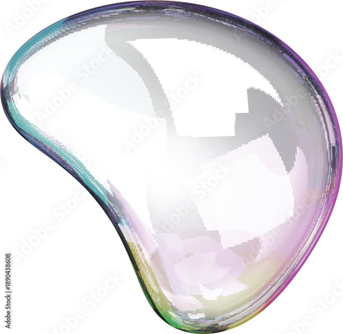 Large iridescent bubble floating in air
