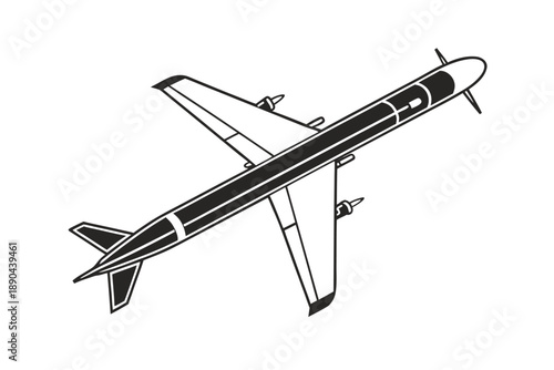 Long-Range Cruise Missile Silhouette Vector