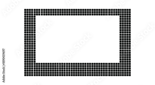 A geometric black frame surrounds a bright white void creating a stark contrast and minimalist aesthetic silhouette high quality professional