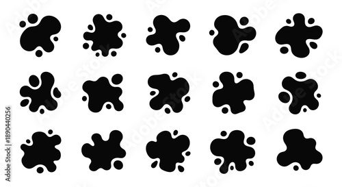 A collection of various black animal paw prints arranged in a grid pattern presented as a bold silhouette high quality professional