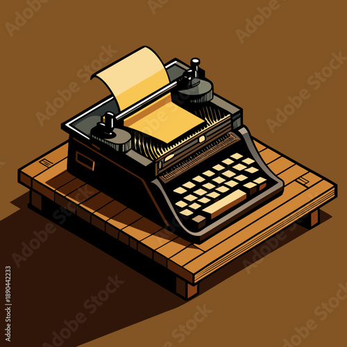 Vintage typewriter on wooden desk