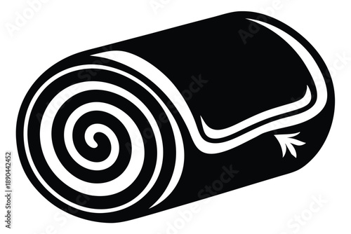 cake roll silhouette line art vector illustration