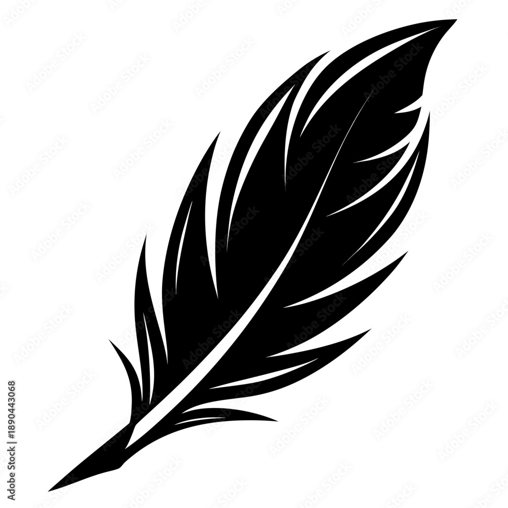 Obraz premium Single black feather
