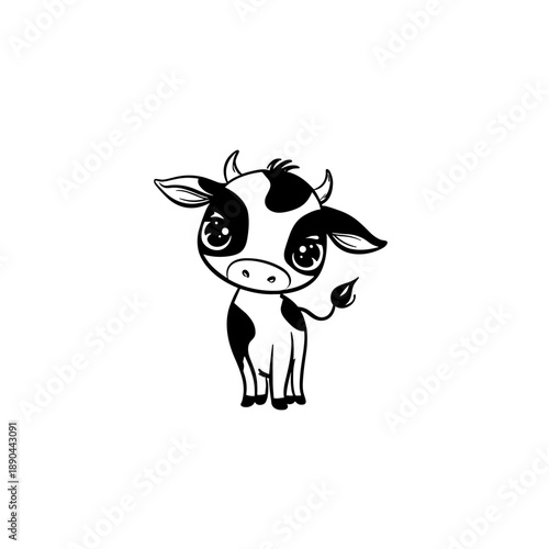 calve. calve simple black and white line art vector logo