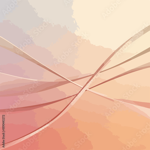 Abstract Curved Lines Over Gradient Sunset