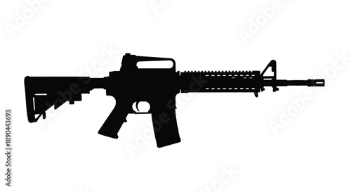 Black ar 15 style rifle depicted in a dark striking silhouette