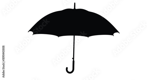 A simple black umbrella illustration with a distinct silhouette