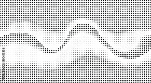 Dense black star pattern wavy formations, Wavy star halftone abstract texture