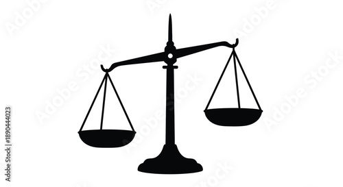A black scale representing justice and balance depicted as a silhouette