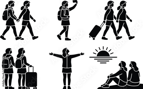 People traveling together enjoying vacation and adventure