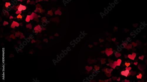 red love flying animation. red love hearts 4k dynamic loop video love particle flying cinematic background