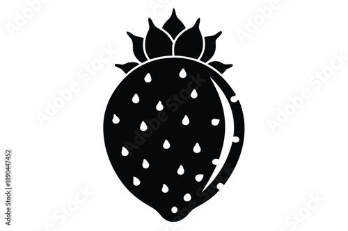 cactus pear silhouette line art vector illustration
