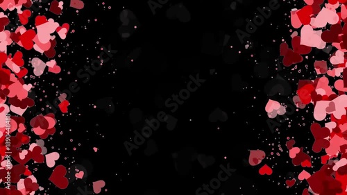 4k valentine day hearts border on blackboard animation valentine and anniversary celebration romantic motion background and greeting card
