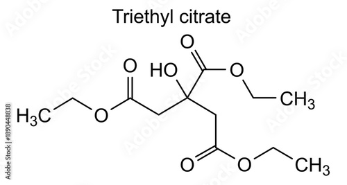 Triethyl citrate, chemical structure of triethyl citrate, drug substance