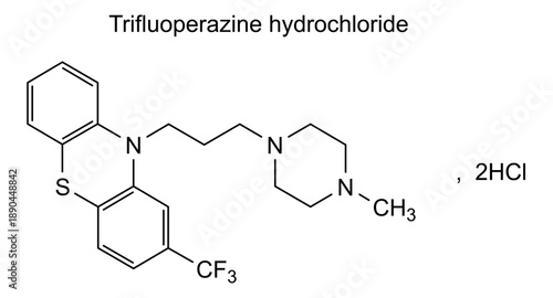 Trifluoperazine hydrochloride, chemical structure of trifluoperazine hydrochloride, drug substance