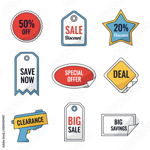 Marketing Labels and Discount Tags Collection