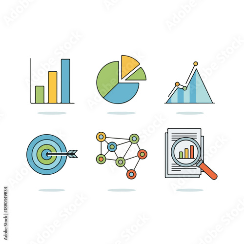 Wallpaper Mural Business Analytics and Data Visualization Icons Torontodigital.ca