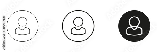 User Profile Avatar Line And Solid Icon Set. User Identification, Account Management, And Personal Profile Outline And Silhouette Symbol Collection. Isolated Vector Illustration