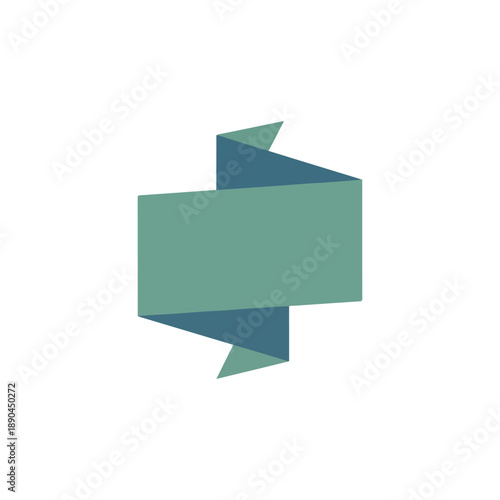 Wallpaper Mural Geometric Ribbon with Green Banner Torontodigital.ca