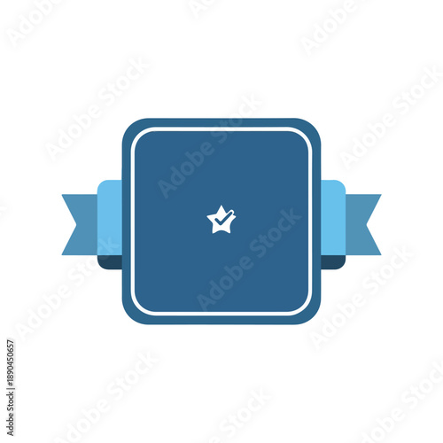 Award Ribbon Emblem with Star Medal