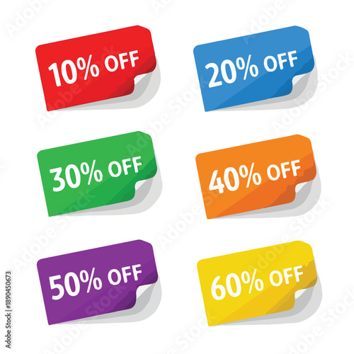 Discount Coupons Tags with Percentage Off