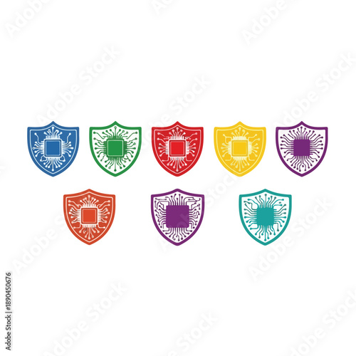 Shield Medallions in Bright Colors