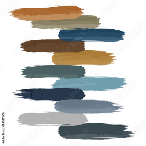 Assorted Brush Strokes in Warm and Cool Tones