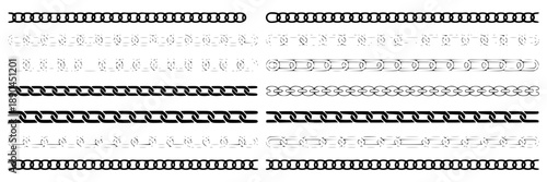 Collection of black and white stylized mountain range icons, vector graphics