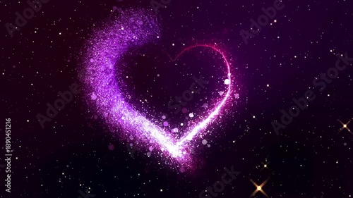 valentine day love and heart animation shiny and glitter particle background 4k abstract heart background