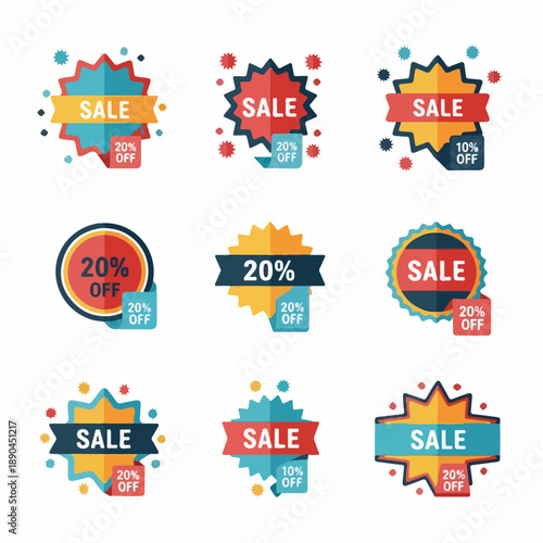 Wallpaper Mural Sale Badges and Discount Labels Collection Torontodigital.ca