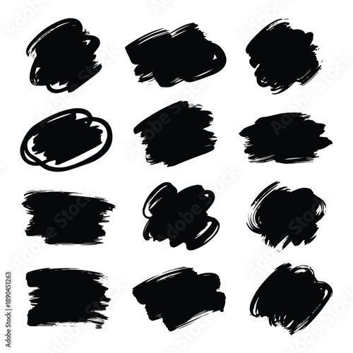 Assorted Black Brush Strokes