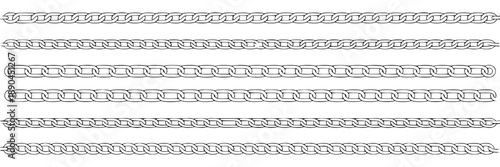 Collection of black and white stylized mountain range icons, vector graphics