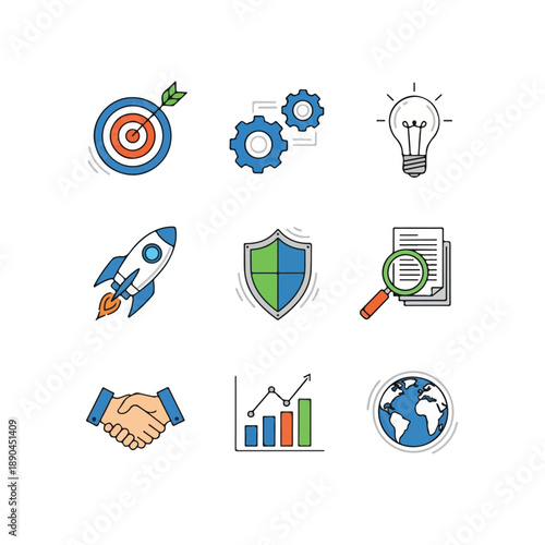 Wallpaper Mural Technology and Innovation Icons Set Torontodigital.ca