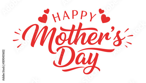Happy mother's day greeting with hearts