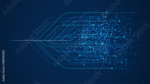Big data visualization. Social network, financial analysis of complex databases. Data mining. Vector technology background. Information analytics concept.