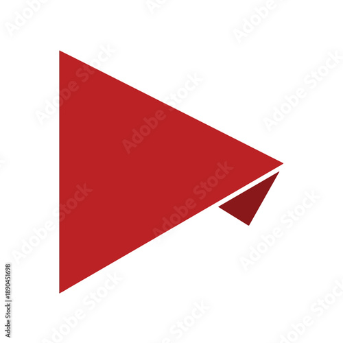 Abstract Play Button Geometry Red Shapes
