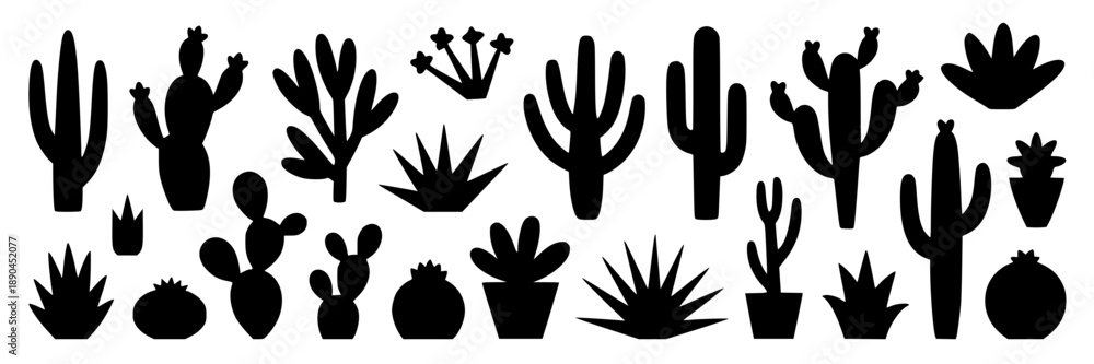 Fototapeta premium Collection of black and white stylized mountain range icons, vector graphics