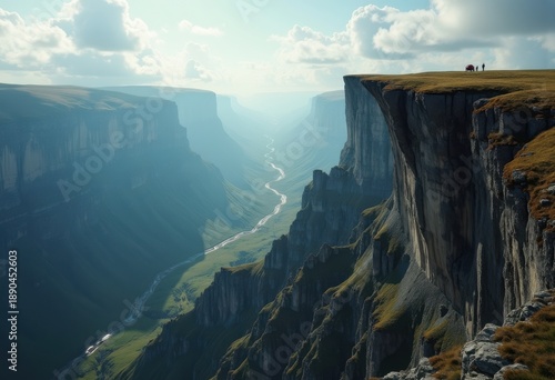 Stunning Cliff Edge Perspective Overlooking Valleys for Adventurous Explorers and Inspired Wanderers