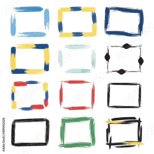 Colorful Brush Stroke Frames Abstract Collection