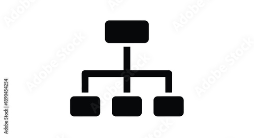 Simple black flowchart diagram with a central node and three branches