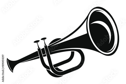 bugle silhouette line art vector illustration