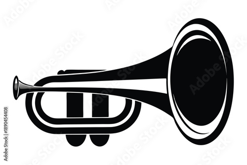 bugle silhouette line art vector illustration