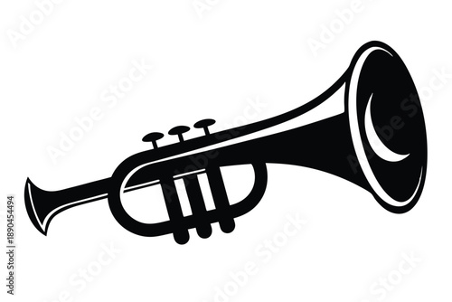 bugle silhouette line art vector illustration