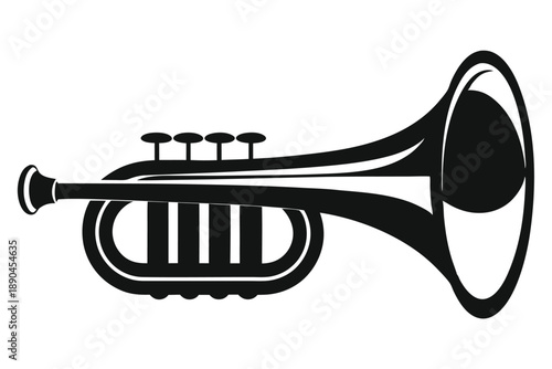 bugle silhouette line art vector illustration