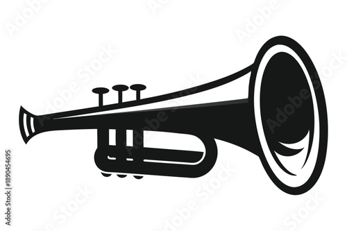 bugle silhouette line art vector illustration
