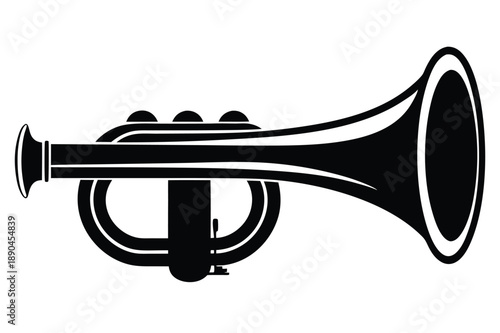 bugle silhouette line art vector illustration