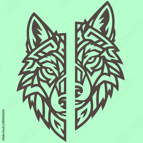 Wolf howling emblem logo vector silhouette .Minimalist Wolf Head Silhouette vector Illustration . Abstract Wolf Profile Silhouette , Modern Predator Wolf Symbol Vector Graphic Design