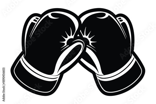 boxing gloves silhouette line art vector illustration